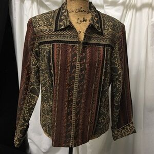 SHARON Young Brocade Zippered Jacket Size 14